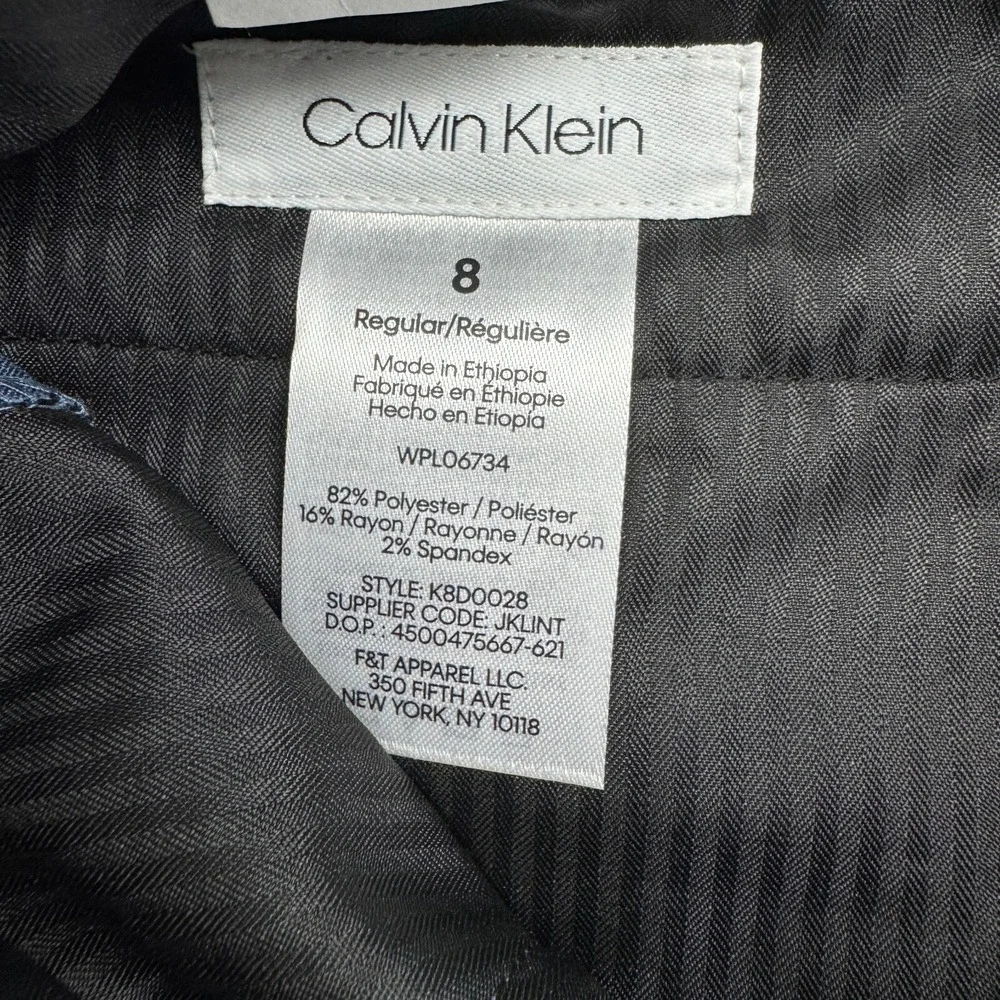 Calvin Klein Dress Pants Boys 8 Slim Fit Flat Front Stretch Navy Blue Casual NWT - Picture 6 of 11